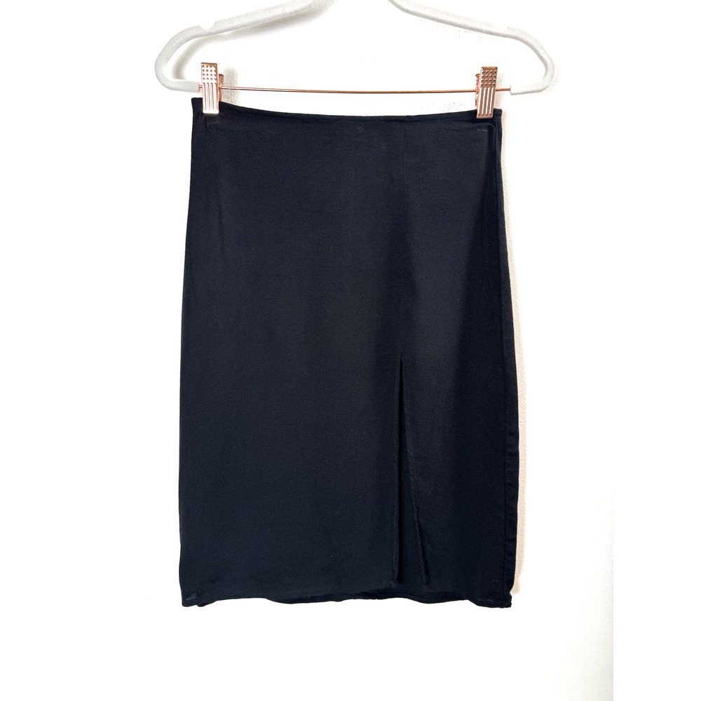 Reformation Grace Black High Waisted Midi Skirt Size 0